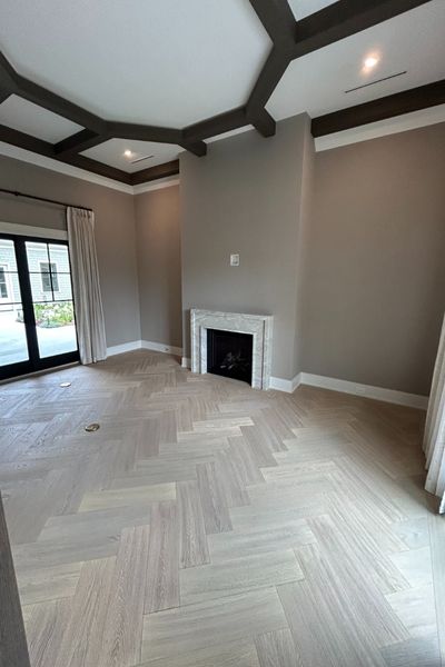 hardwood floor installation in a Franklin MA living